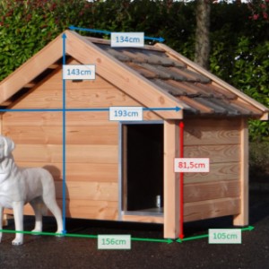 Various dimensions of the dog house Snuf