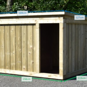 Various dimensions of the dog house Block XL