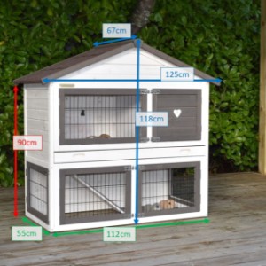 Various dimensions of the winter-proof rabbit hutch Regular Medium