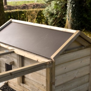 Chicken coop Eggy - The pointed roof gives the coop a classic look.