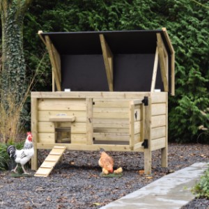 Chicken coop Eggy - Maintenance without hassle! The roof stays open while you work.