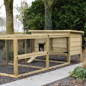 Rabbit hutch Eggy with run - More playtime fun! A spacious run where rabbits feel completely at home.