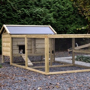 Rabbit hutch Eggy with run - Impregnated spruce wood