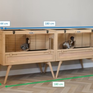 Guinea pig hutch - Rabbit hutch Anna Double - 180x44x79cm