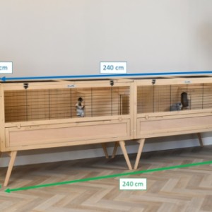 Guinea pig hutch - Rabbit hutch Nina Double - 240x50x82cm