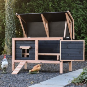 Chicken coop Eggy - The practical hinged roof and door make the coop easy to clean.