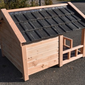 Dog House Reno - The classic gable roof with real roof tiles ensures a durable and weather-resistant finish.