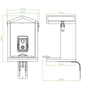 Dimensions of the Sanilu bird feeder