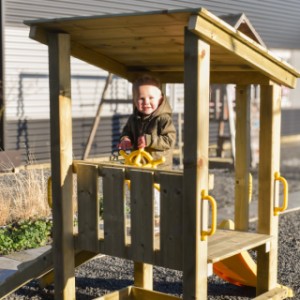 Playtower Plan 60 is made of pressure treated wood
