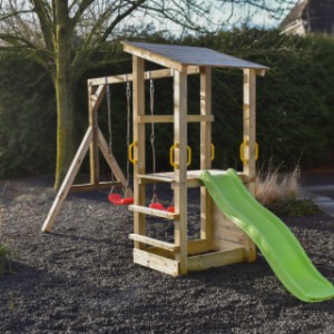 Play equipment Plan 90 is made of pressure treated wood