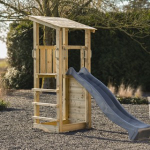 Play equipment Plan 120 is made of pressure treated wood