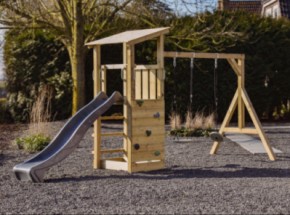 Play equipment Plan 120 with slide & swing · Joypet · pressure treated wood