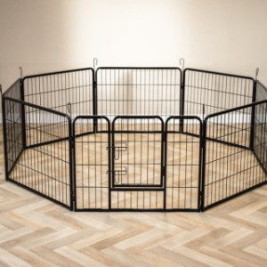 The Octa puppy playpen can also be easily used indoors