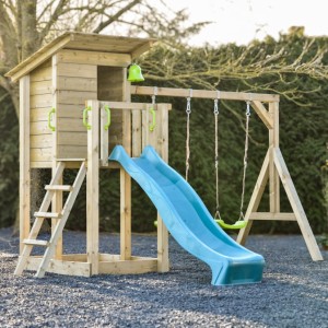 Play equipment Cabin 120 with slide & swing · pressure-treated wood