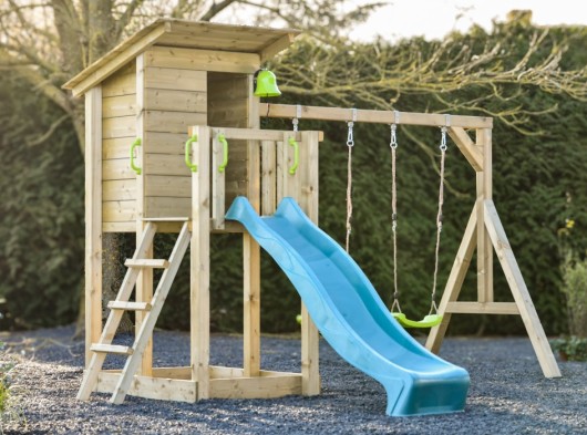 Play equipment Cabin 120 with slide & swing · pressure-treated wood