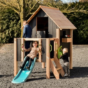 Playhouse Dream 60 avec slide · douglas/black · 166x343x226cm
