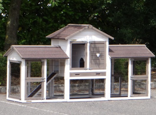 Rabbit hutch Prestige Small White Double 237x72x122cm