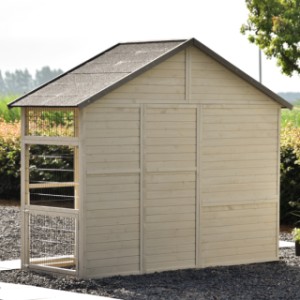 Take a look at the back of the Holiday Large chicken coop.