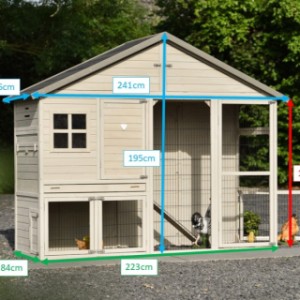 Dimensions Chicken Coop Holiday Large: 241×96×195 cm