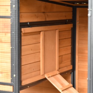 Chickencoop Judy has a lockable sleeping compartment
