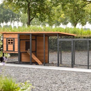 Rabbit hutch Judy with additional run · Brown · 379x100x105cm