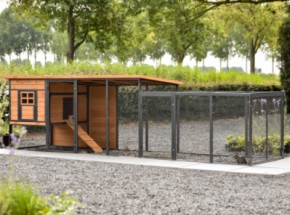 Rabbit hutch Judy with additional run · Brown · 379x100x105cm