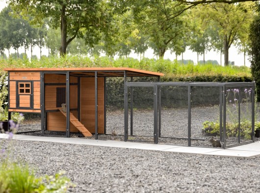 Rabbit hutch Judy with additional run · Brown · 379x100x105cm