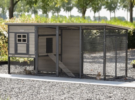 Rabbit hutch Judy · Grey · 232x100x105cm