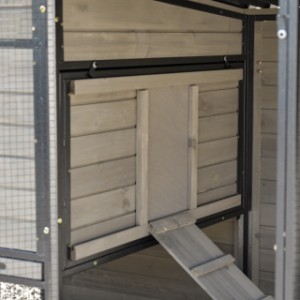 Chickencoop Judy has a lockable sleeping compartment