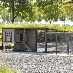 Rabbit hutch Judy with additional run · Grey · 379x100x105cm