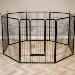 The Octa puppy playpen can also be easily used indoors