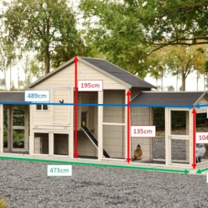 Dimensions of Holiday Large chicken coop with Space extension run