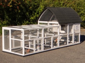 Rabbit hutch Kathedraal XL with added runs and foundations 397x174x181cm