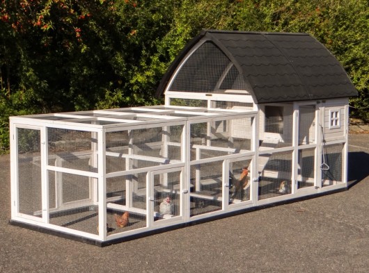Rabbit hutch Kathedraal XL with added runs and foundations 397x174x181cm