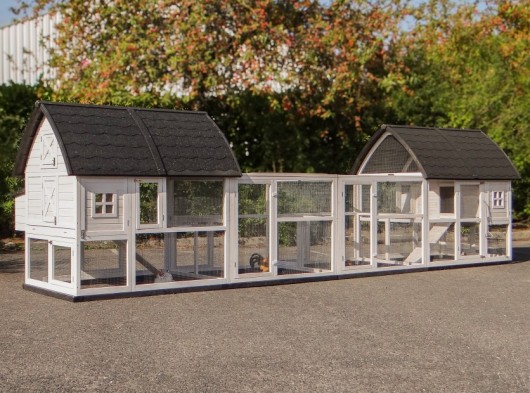 Large rabbit house Kathedraal Luxe Large Combi with runs and fundament 572x150x157cm