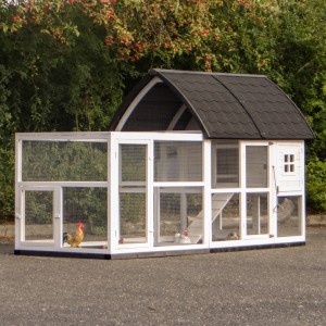 Rabbit hutch Kathedraal Large with added runs and foundations 286x150x157cm