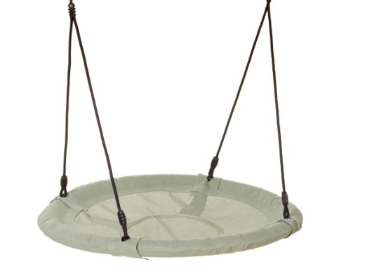 Nest swing Rondice pastel green • black BR rope Ø 100 cm