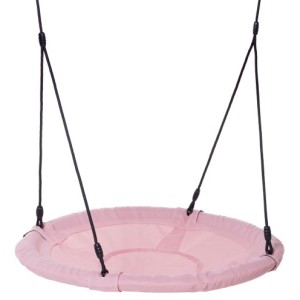 Nest swing Rondice pastel pink • black BR rope Ø 100cm