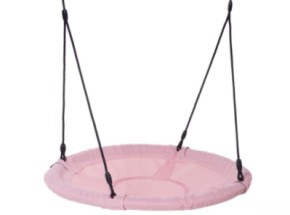 Nest swing Rondice pastel pink • black BR rope Ø 100cm