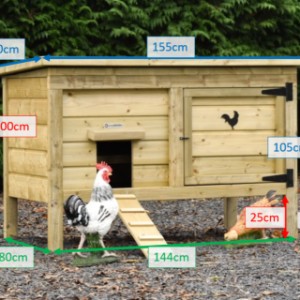 Different sizes of the Eggy chicken coop