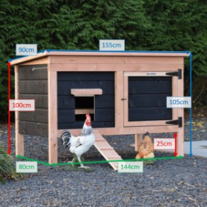 Different sizes of the Eggy chicken coop