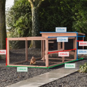 Various sizes of the Eggy chicken coop with run