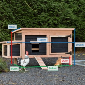 Various sizes of the Eggy chicken coop with nesting box