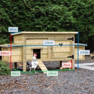 Various sizes of Eggy chicken coop