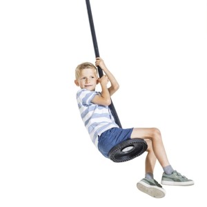 Disc swing Curve black rubber • aluminium plate • galvanized chain max. 100 kg • Ø270x115 mm