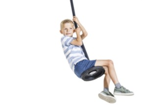 Disc swing Curve black rubber • aluminium plate • galvanized chain max. 100 kg • Ø270x115 mm