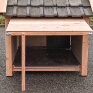 The side of the Turbo doghouse is a flap that can stay open.