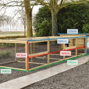 Various sizes of rabbit hutch Eggy with double run