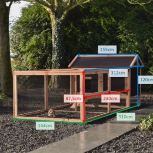 Various sizes of rabbit hutch Eggy with run