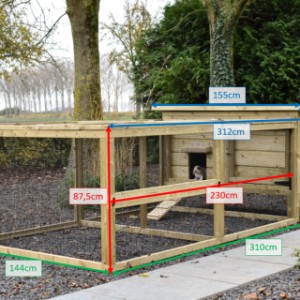 Various sizes of rabbit hutch Eggy with run